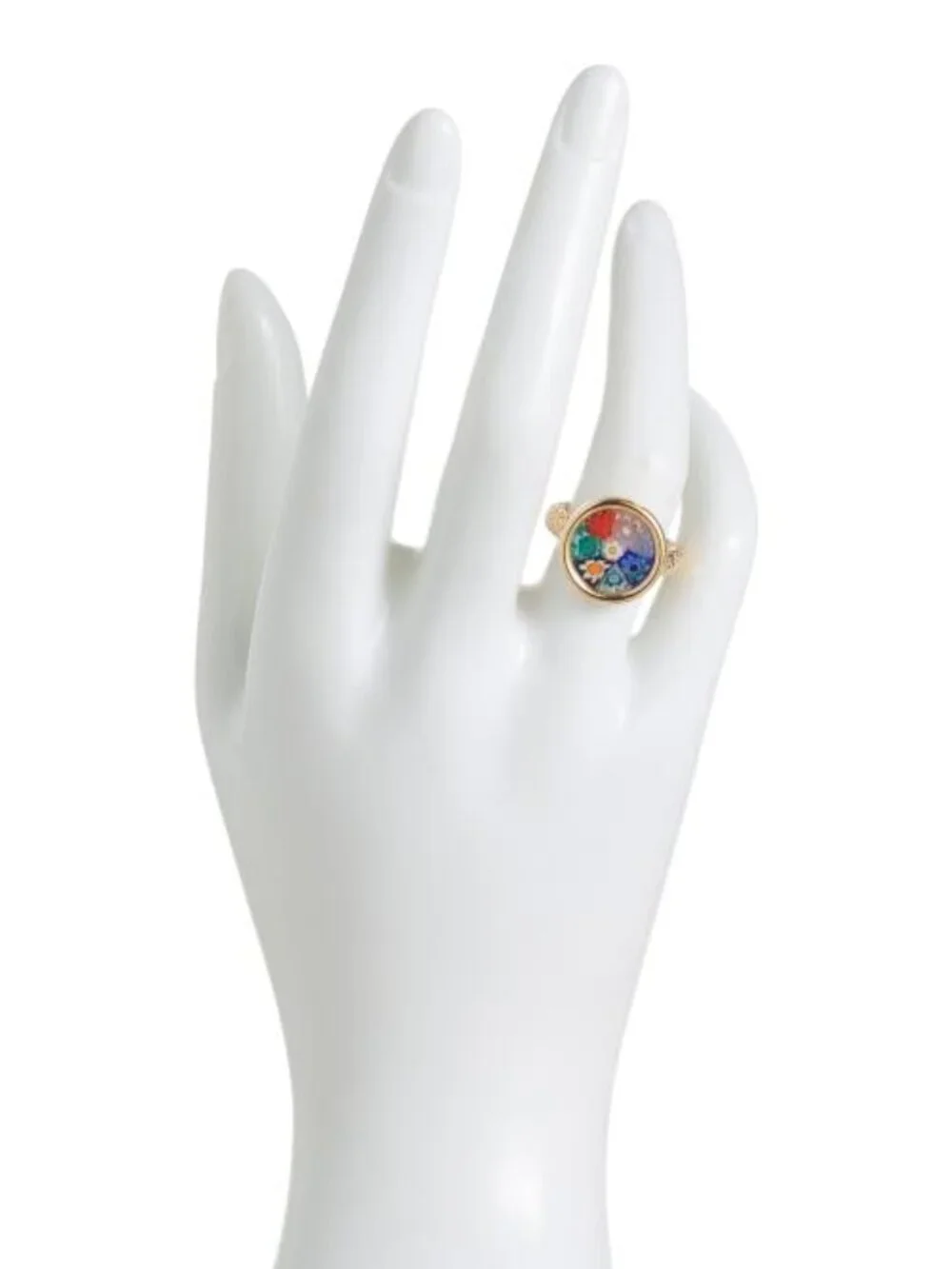 MILOR GOLD Made In Italy 14kt Gold Murano Mesh Ring